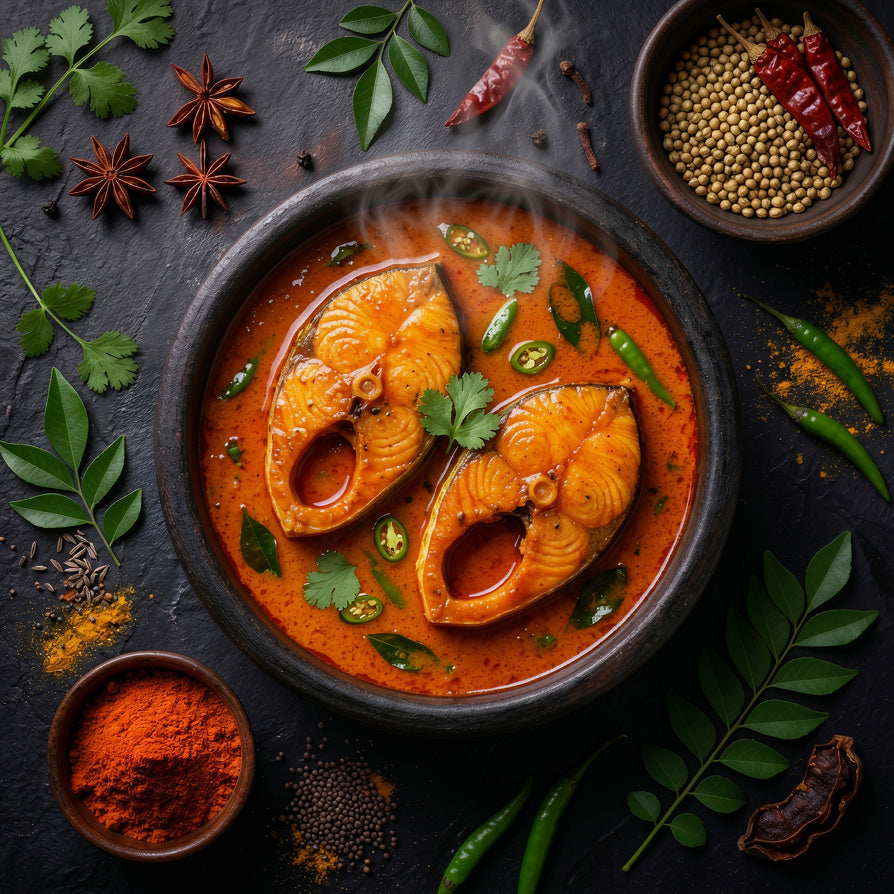 Indian Fish Sool Fish Masala Curry Recipe | South Indian - Aaahara